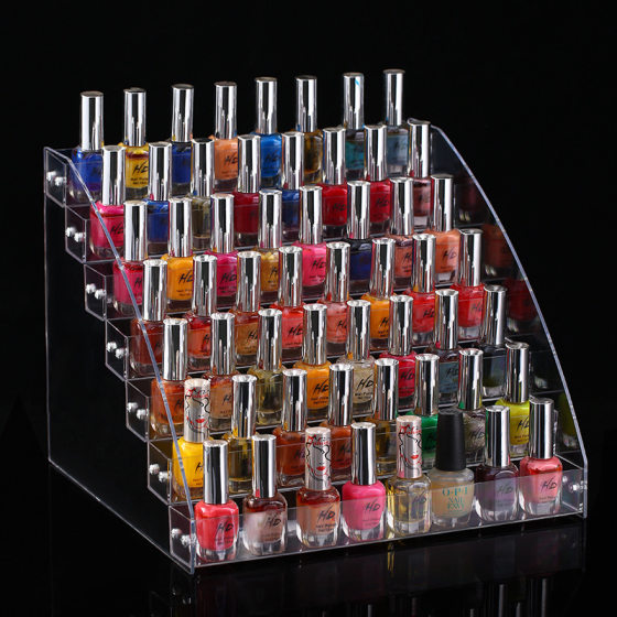 Nail Polish Display Stand Transparent Ladder Rack Nail Art Shop Display Nail Polish Layered Storage Rack Storage Rack Multi-Layer Storage Rack