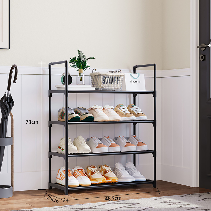 Estante de zapatos simple puerta doméstica multicapa interior hermoso alquiler zapatos armario dormitorio estrecha puerta de entrada pequeña fuerte image 9