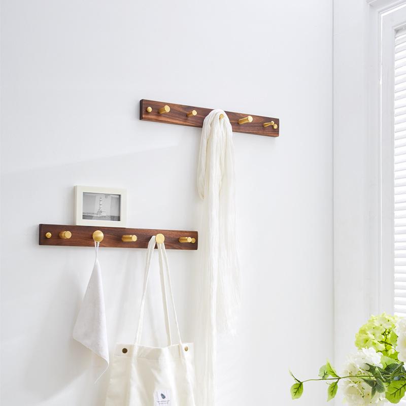 Brass Nordic Entryway Wall Hook Creative Decor Coat Hanger Single Door Behind Solid Gold Round Hook