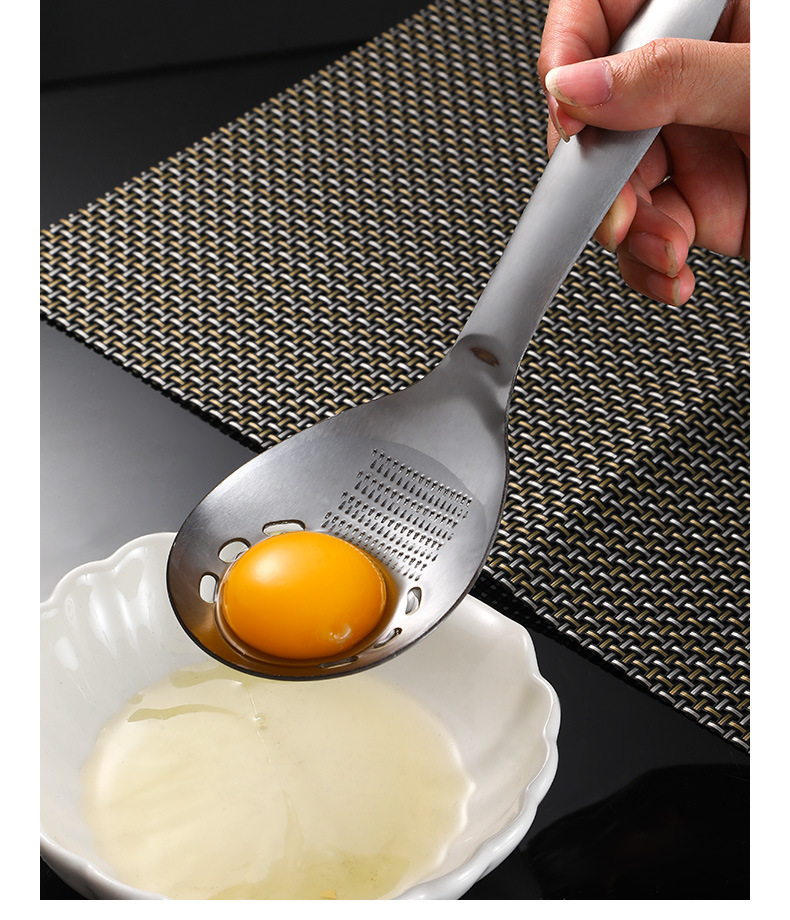 430 Stainless Steel 5-in-1 Multifunctional Baby Food Spoon - Food Grinder, Bottle Opener, Egg Separator, and Multipurpose Utensil