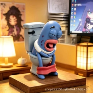 Trendy Funny Cartoon Character Ugly Fish Figurine, Anime Decoration, Desktop Ornament, Collectible Gift