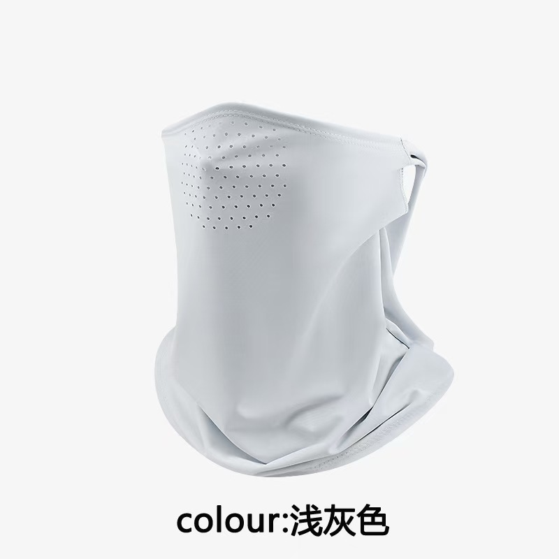 冰丝防晒打孔挂耳嘴巴有透气孔生活口罩春夏透气遮阳户外骑车跑步