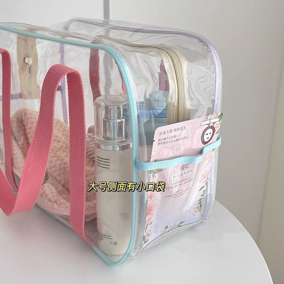 Summer creamy capacious waterproof beach one-shoulder bag PVC for…