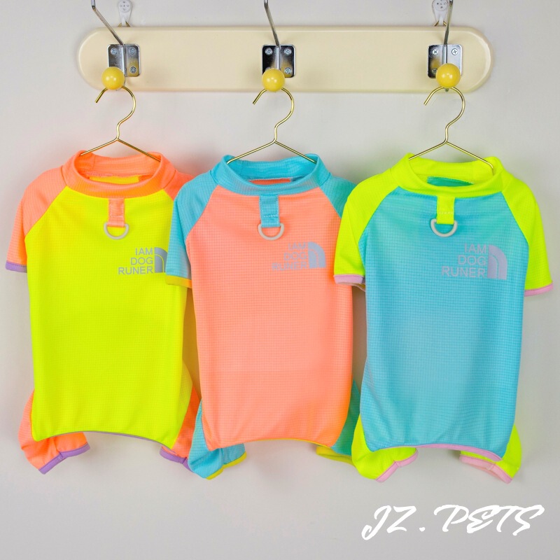 Pet Spring and Summer Clothes Trendy Brand Color-matching Quick-drying Sportswear Teddy Bears Puppy Sunscreen Four-legged Summer Home Clothes