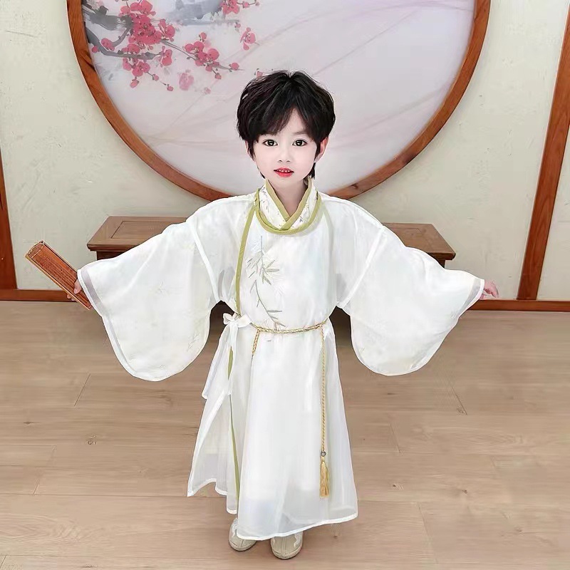 Hanfu Boys Autumn Clothes New Ancient Style Girls Baby Tang Suits Chinese Style Mid-Autumn Festival Performance Han Elements Traditional Chinese School Clothes