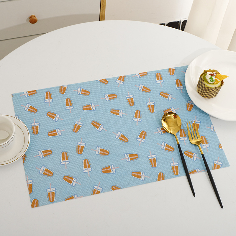 时尚餐垫印花PVC餐垫防水防油餐桌垫数码印花特斯林餐垫西餐餐垫详情5