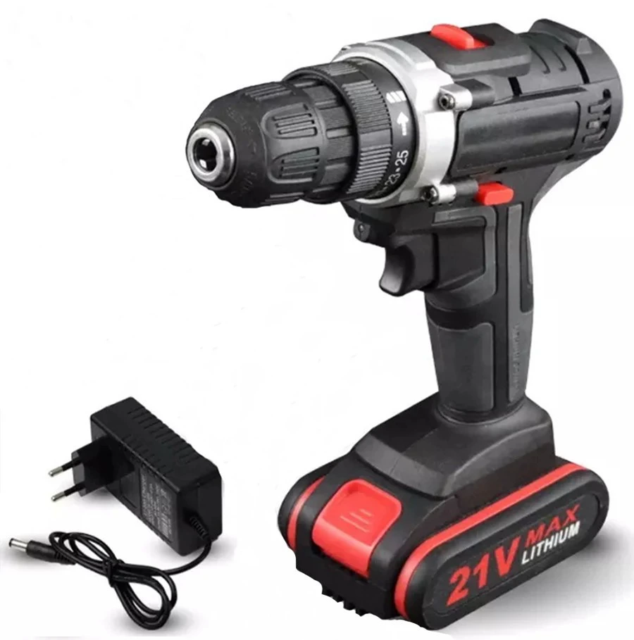 Литиевая электрическая ручная дрель 21 В может быть оснащен двухступенчатой промышленной ручной дрель домашнего электрического отвертки
