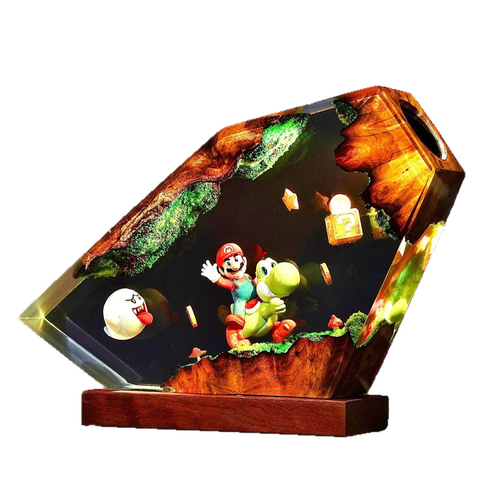 Mario y su amigo Jesse resina lámpara de noche lámpara de madera Europa y América venta cruzada caliente