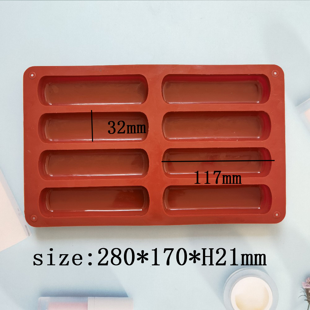 Silicone 8 galletas de dedo 408 helado de chocolate gelatina pudín jabon molde de pastel herramientas de horneado