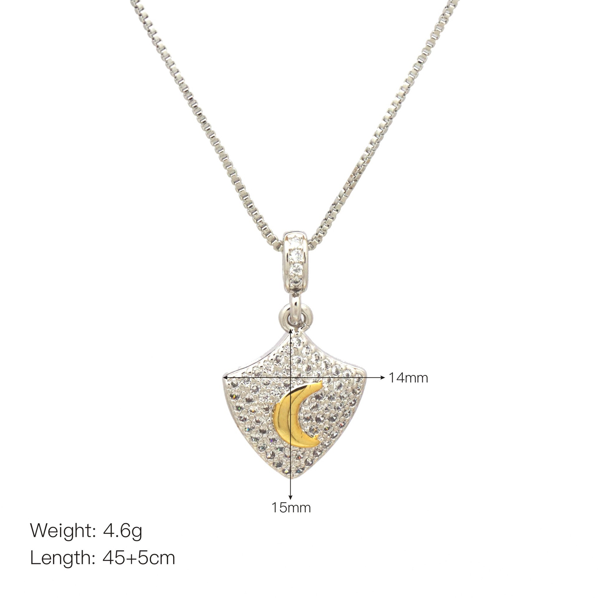 9g Weight Copper Pendant Material Zircon Inlay Material Pendant Necklace Classification Copper Chain Material box chain Chain Type 1 Piece Quantity Daily, Street Occasion Copper Material Star, Moon, Heart Shape Pattern Women's Gender Inlay Design Simple Style, IG Style Style Copper Inlay Star Moon Heart Shape Zircon Pendant Necklace 14