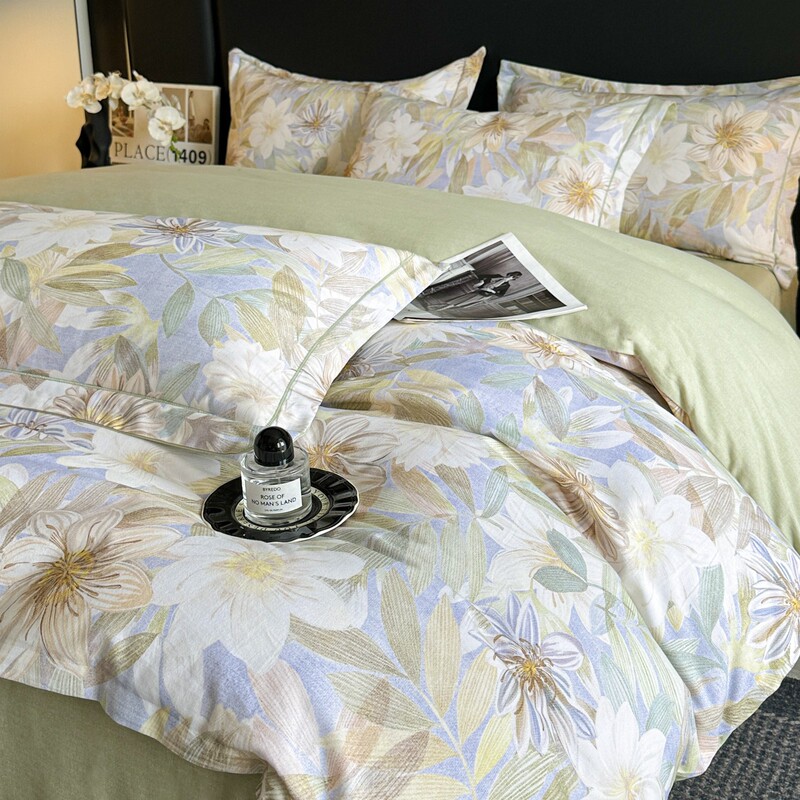 Class a Thickeneded Cotton Brushed Bedding Four-Piece Set 100 Pure Cotton Quilt Cover Dormitory Single Bed Three-Piece Set Cross-Border Export