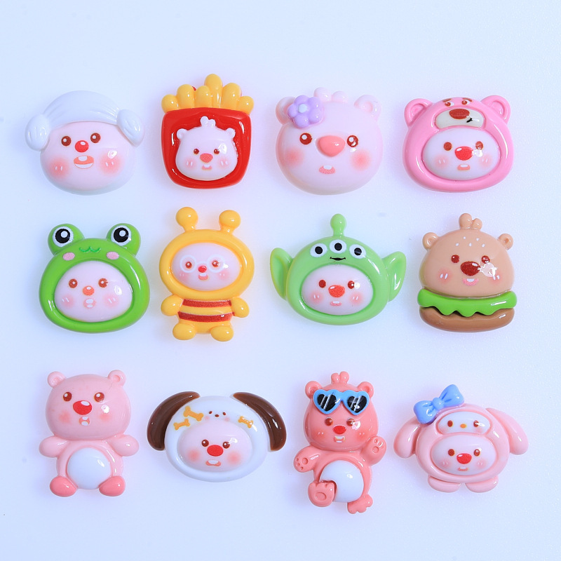 Cute pig costume Children's Fun handmade diy cream glue phone case headdress hairpin jewelry resin accessories wholesale