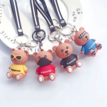 可爱动漫卡通狗狗兔子人偶头像 DIY滴油硅胶吊坠 钥匙扣配件