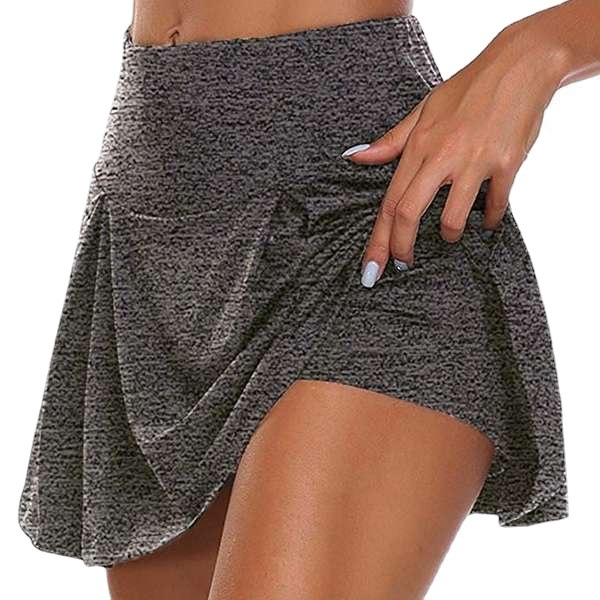 Summer Women's Solid Color Faux Two-Piece Set Leggings & Shorts European Style Casual A-Line Mini Skirt Polyester Regular Size_ecoleips.com