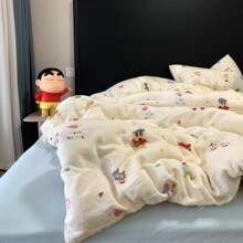 小红书A类全棉有氧双层纱四件套母婴级透气纯棉纱布小清新Kitty猫