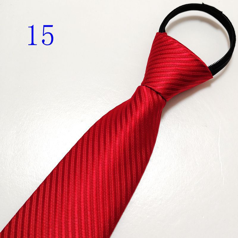 男士拉链新郎结婚红色8cm正装商务黑色免打结懒人易拉得蓝色_