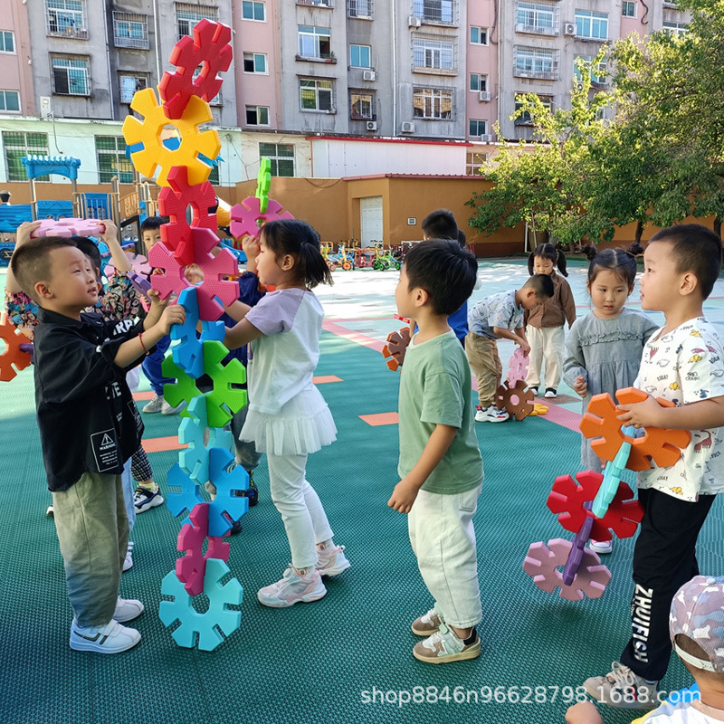 【幼稚園専用】大型雪片を組み立てる知育玩具、屋外構築大型おもちゃ積み木、特大|undefined