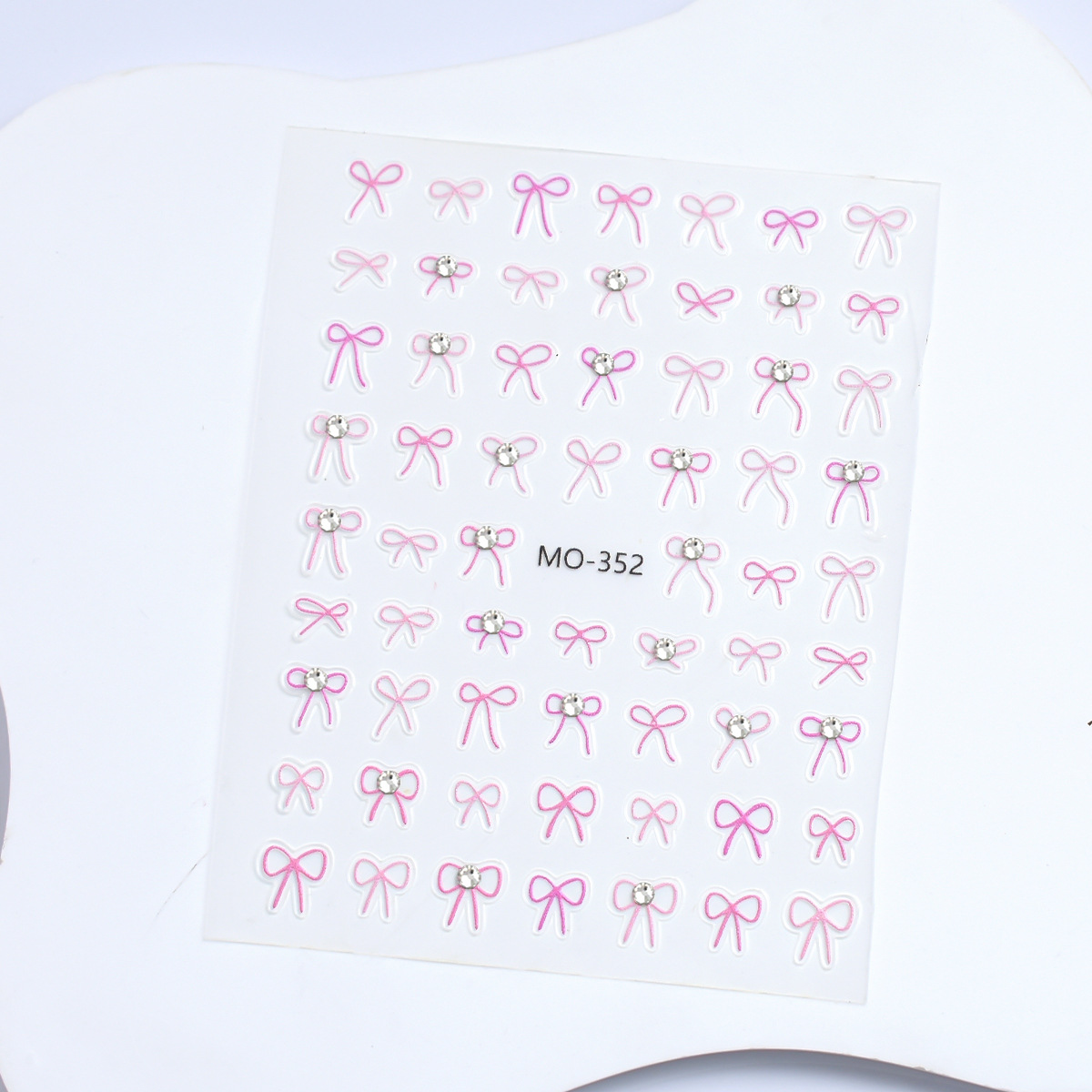 Pegatinas de uñas en relieve tridimensional de cristal de diamante arco negro blanco arco lindo 3D calcomanías adhesivas decoraciones