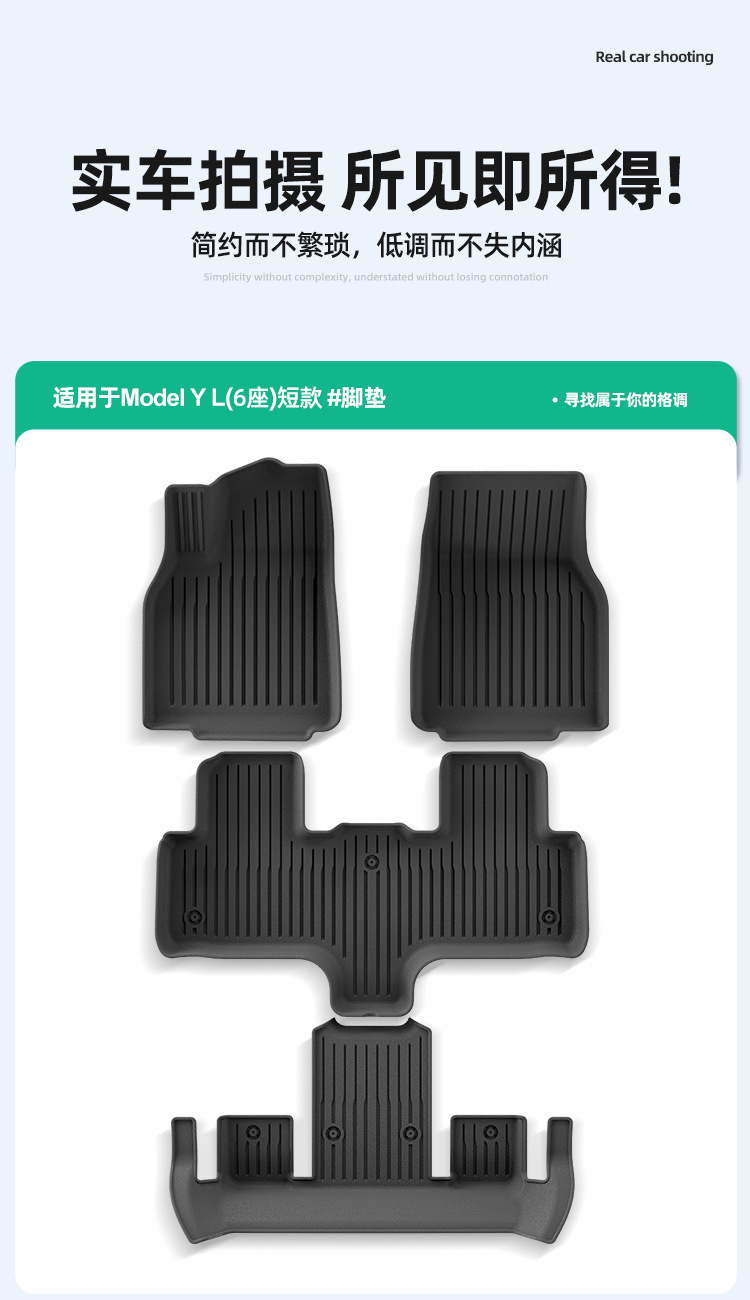 Suitable for 25 Tesla Model Yl Car Floor Mats, Stain-Resistant and Waterproof Special Car Floor Mats, Tpe Floor Mats