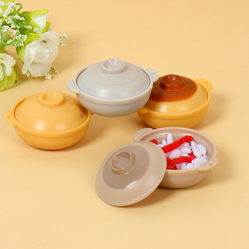 塑料仿真煲仔饭砂锅模型微缩厨房场景配件娃娃屋餐厨玩具mini食玩
