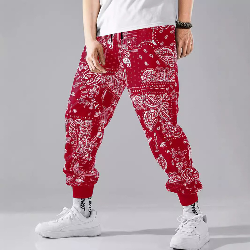 3D digital printing men's sports trousers American trend straight tube toe basketball pants casual pants a generation of hair