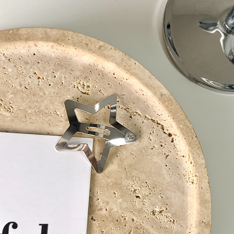 Y2g Millennium estilo plata brillante estrella de cinco puntas chica lado flequillos clip chica todo partido horquilla estrella horquilla tocado