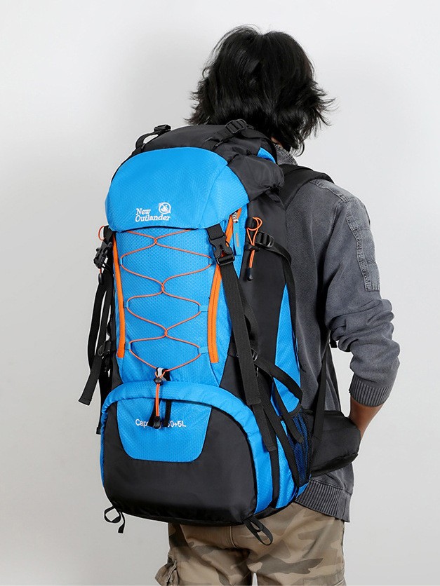 Transfronterizos nueva mochila al aire libre 60L gran capacidad de nylon viaje camping caminata mochila de montaña