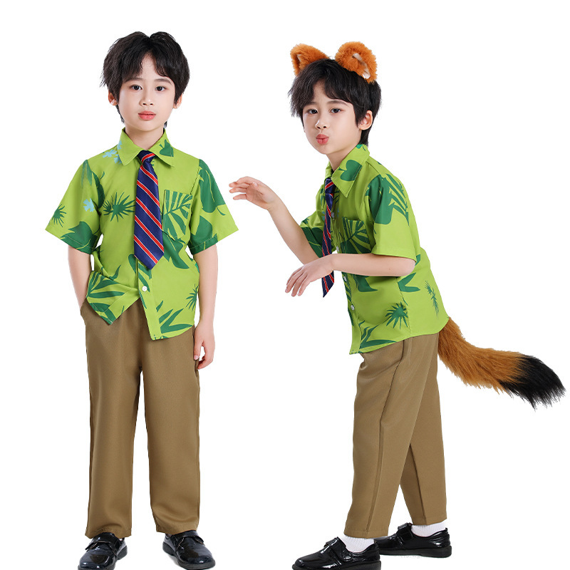 Kids Adult Shirt Nick Fox COSPLAY Crazy Animal Nick Fox Headwear Nick Fox Costume