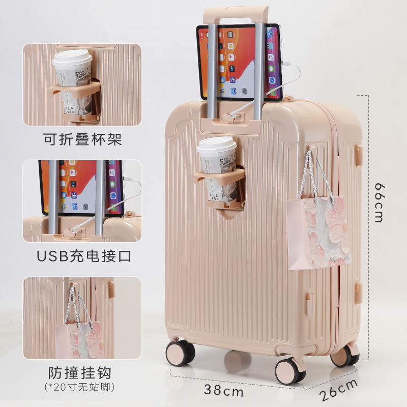 Maleta de rueda silenciosa universal para mujer, maleta de viaje con contraseña de 20 pulgadas, maleta con ruedas gruesa y resistente de gran capacidad, 24 pulgadas