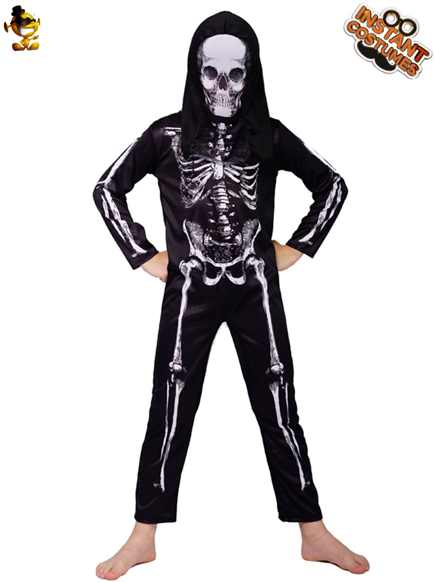 De Halloween 3D digital de los niños traje del cráneo los hombres niño fantasma hueso horror partido rendimiento Cosplay