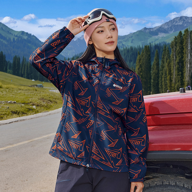 Reversible Floral Mom Jacket Rainproof Travel Jacket Easy Care Workwear Team Top Women's Printed Logo