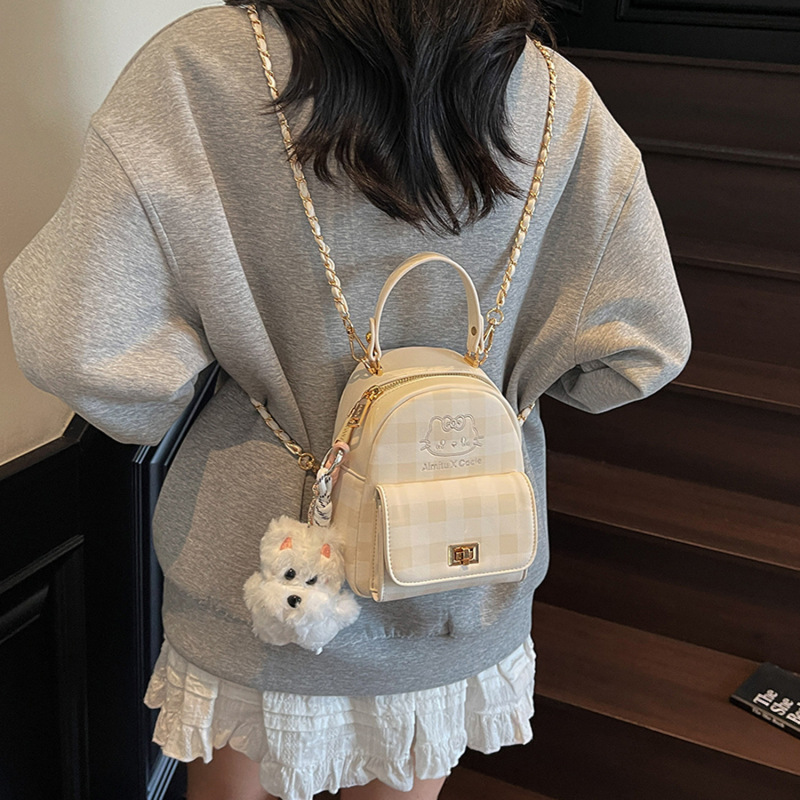 艾米兔女包2025新款格纹设计手提包包女洋气日常百搭单肩双肩包|undefined