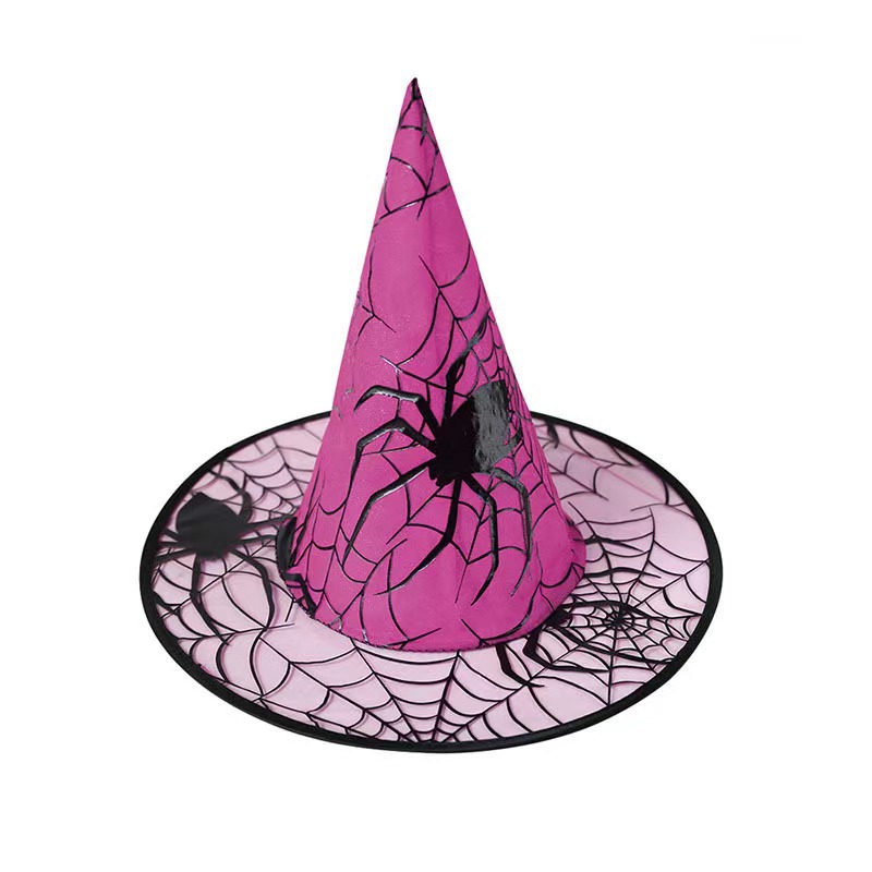 Halloween sombrero bruja sombrero cosplay vestido tocado estampado araña sombrero mago