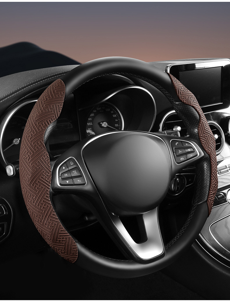 Nano Embossed Card Steering Wheel Cover for All Seasons, Car Handlebar Cover, Cross-Border Wholesale and Retail