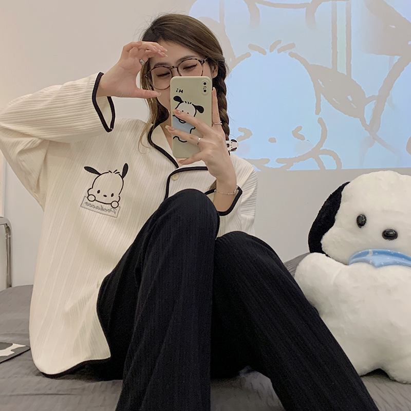 パジャマの女性春秋綿質の薄い長袖は甘いカーディガンを着ることができます。|undefined