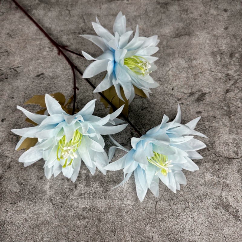 3 grandes crisantemos dahlia, accesorios de fotografía, decoración de boda, flores artificiales, flores de seda, flores falsas, ramo de flores