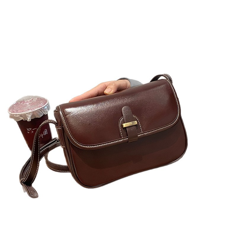 Genuine Leather Women's Crossbody Bag 2025 New Cowhide Small Square Bag High-End Texture Large Capacity Commuter Shoulder Bag - Thumbnail 5