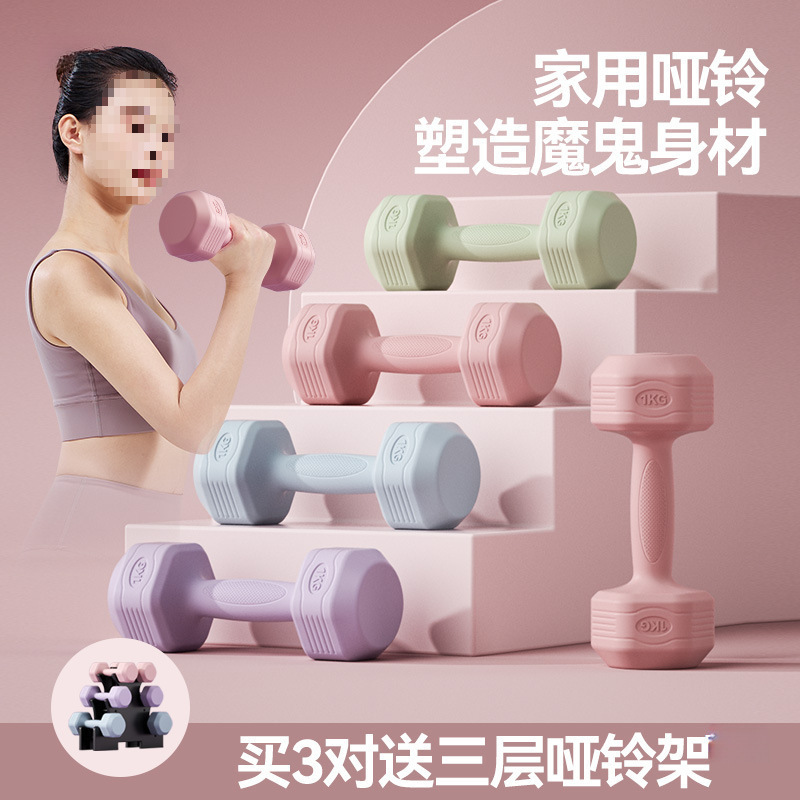 Dumbbell Women's Fitness Equipment Home Slim Belly Barbell Kettlebell Children's Female Small Dumbbell Pair of Strength