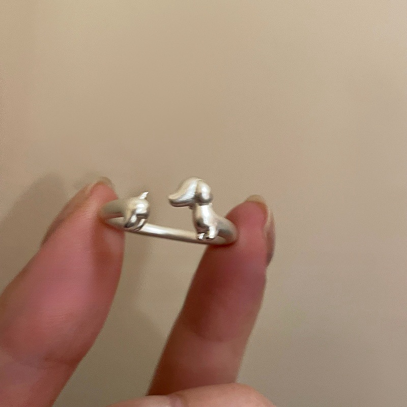 Dog Pattern Women's Gender Wholesale Jewelry Cute Dog Alloy Plating Open Rings