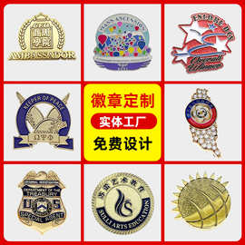 金属徽章定制logo合金烤漆校徽动漫章胸针高级感仿珐琅纪念勋章