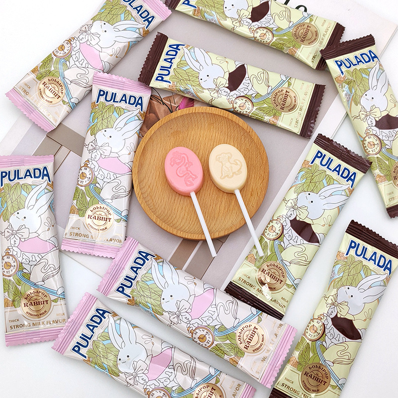 British PULADA PULADA rabbit lollipop milk hard candy snack casual snack wedding candy wholesale