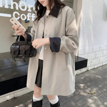 深圳南油大爆款上新气质拼接宽松简约时尚中长款风衣高端精品女装