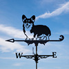 Wind directional person and dog stainless steel spray paint garden outdoor European -style iron -style roof roof anti -wind rotation cross -border