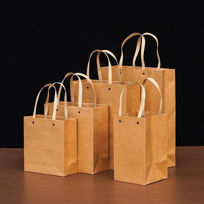 茶叶手提袋子通用大号牛皮纸礼品手挽袋绿茶红加厚包装袋高档德创