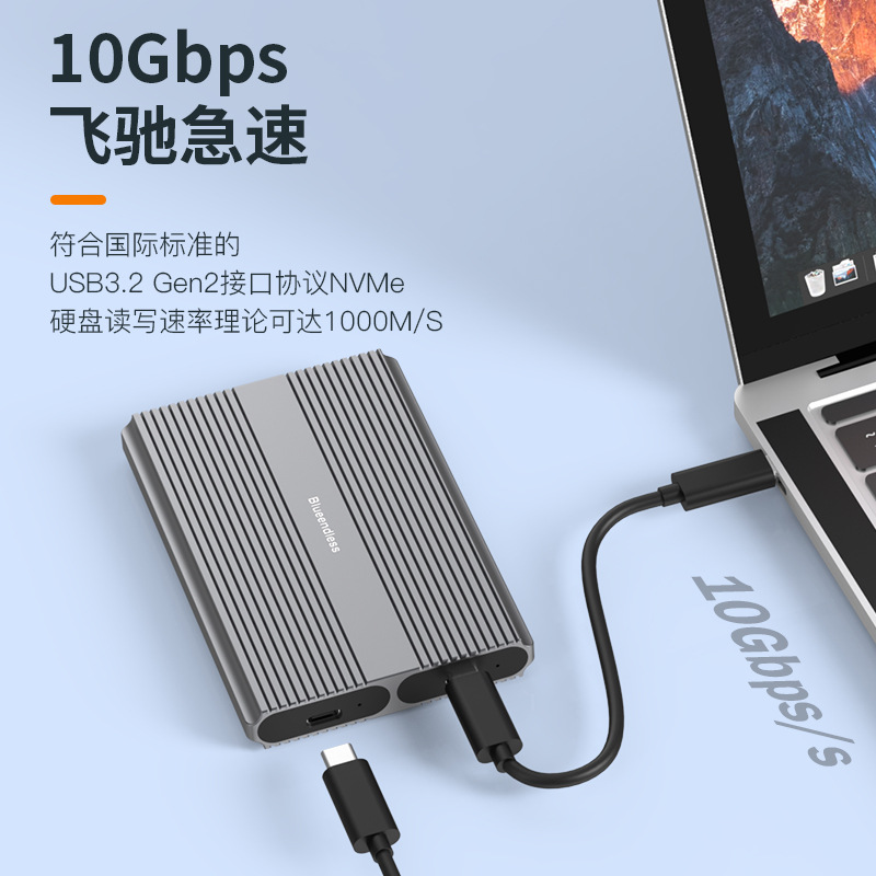 獨立雙盤位m.2雙協議移動硬盤盒nvme/sata通用電腦外接固態硬盤盒