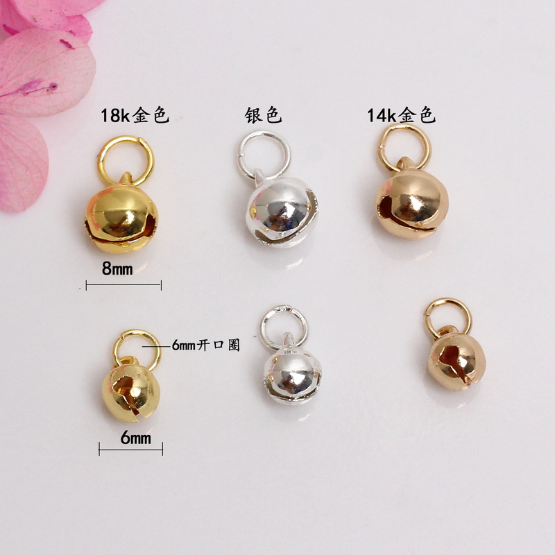 14k包みの金の部品8mmの鈴のペンダントの小さいペンダントのdiyの手のチェーンのペンダントの部品のペンダントの材料|undefined