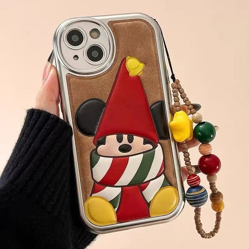 Patrón de piel tridimensional lindo Navidad ins coreano para iPhone16pro Apple 15/14 caja del teléfono móvil pareja 13p