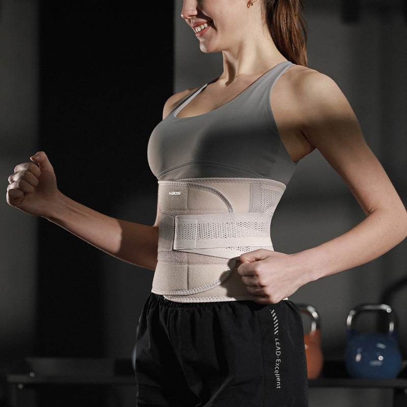Cinturón de soporte lumbar de malla transpirable con doble compresión para lesiones lumbares y sentarse por largos períodos, soporte lumbar deportivo al por mayor.