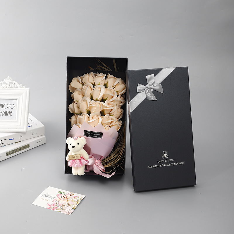 3D Festival diosa Festival creativo 23 Rosa jabón ramo caja de regalo para novia esposa regalo de cumpleaños