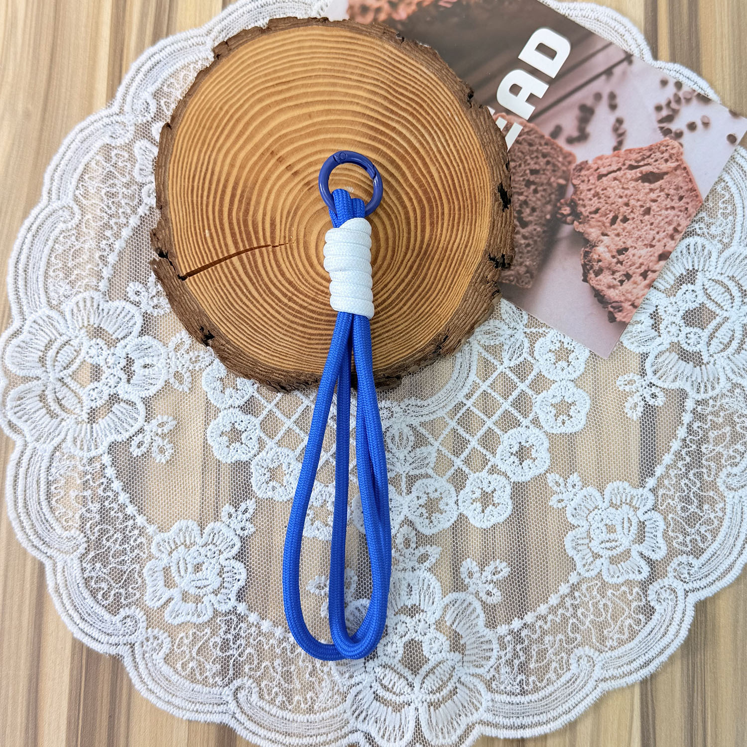 Doble capa de nylon trenzado accesorios llavero bolso colgante de montaña fichaje de peluche muñeca cadena de teléfono móvil colgante con